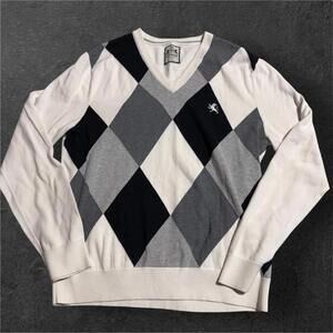 Express Men's V-Neck Argyle Sweater, Size L